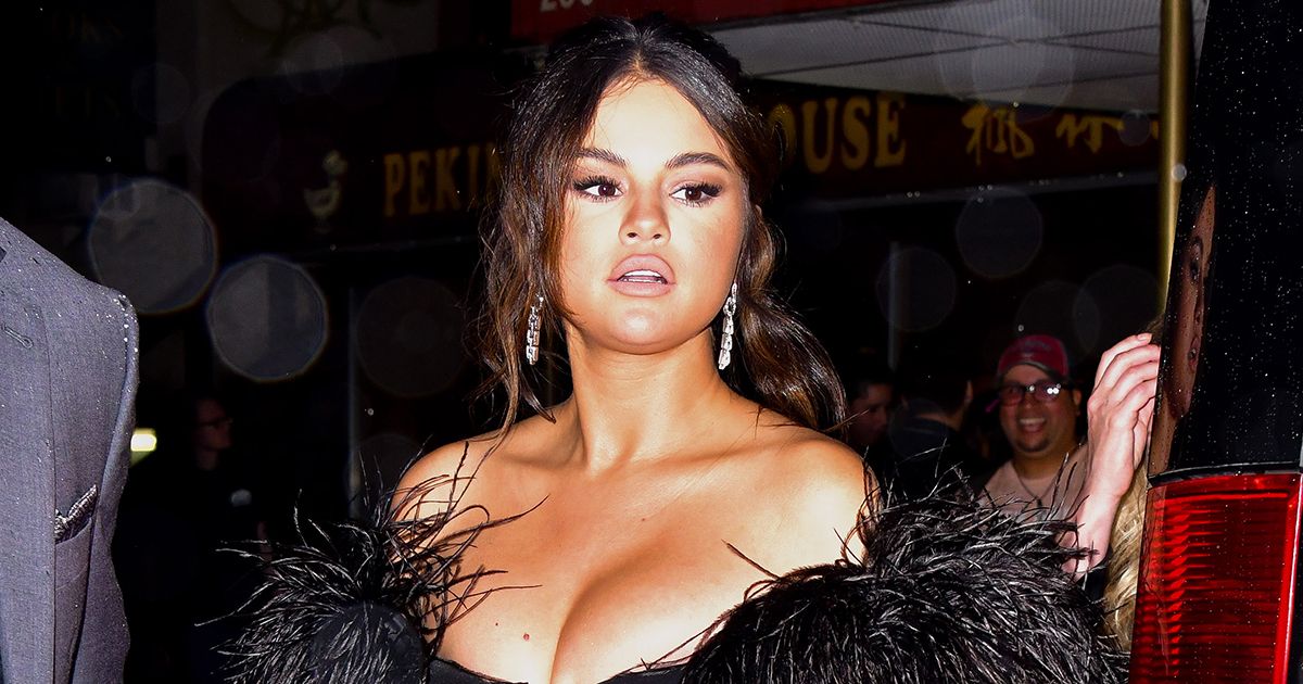 Selena Gomez's Classic Black Valentino Gown With Sequin Rosettes Is A  Glitzy Red Carpet Dream Come True At The 2023 Academy Museum Gala